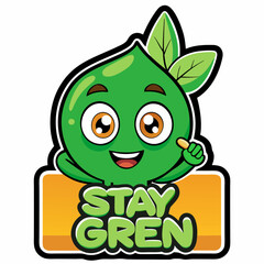 sticker design of stay green