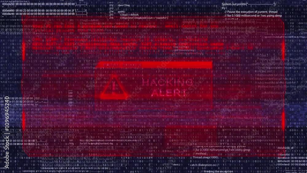 Poster computer code glitch system, data breach warning sign hacking cyber crime theft, security fraud. sof