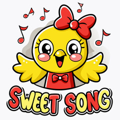 sticker design of sweet song