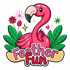sticker design of feather fun