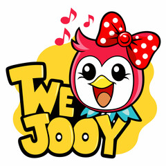 sticker design of bird love