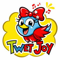 sticker design of bird love