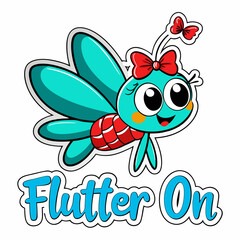 sticker design of flutter on