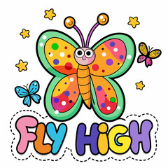 sticker design of fly high