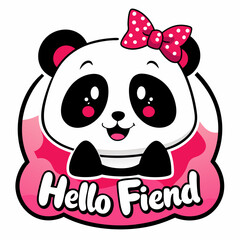 panda bear with heart