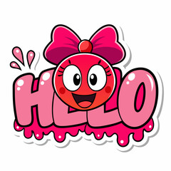 sticker design of hello