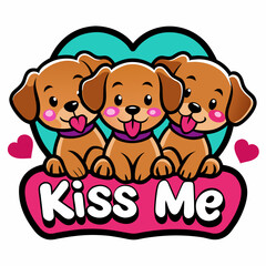 The sticker design of kiss me