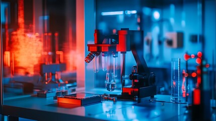 A high-tech physics lab with augmented reality tools for visualizing the effects of relativistic speeds on matter 