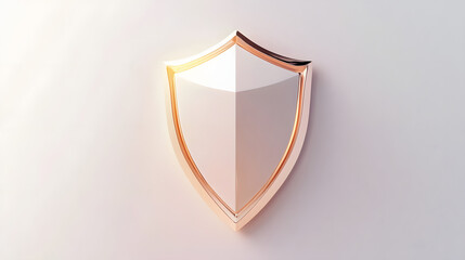 
Cyber security safety shield in minimalistic style. 3d vector illustration. white background