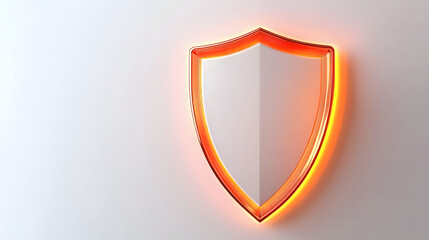 
Cyber security safety shield in minimalistic style. 3d vector illustration. white background