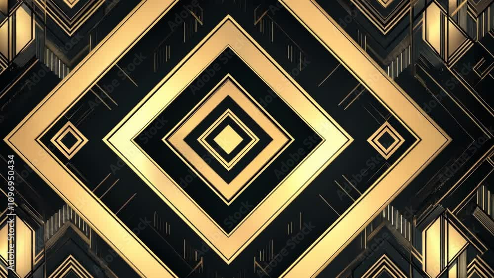 Aufkleber geometric art design features gold and black diamond shapes creating an abstract pattern