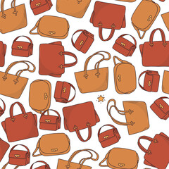 bags doodles seamless pattern for packaging, wallpaper, scrapbooking, wrapping paper, etc. EPS 10