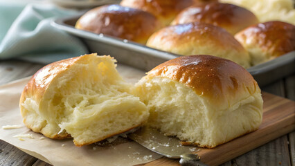Buttery brioche rolls, soft and fluffy, are perfect for any meal. Their golden crust and tender interior make them irresistible. Enjoy delightful texture and flavor!