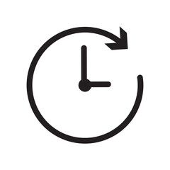 Time icon, Clock icon vector, History logo sign set vector in outline