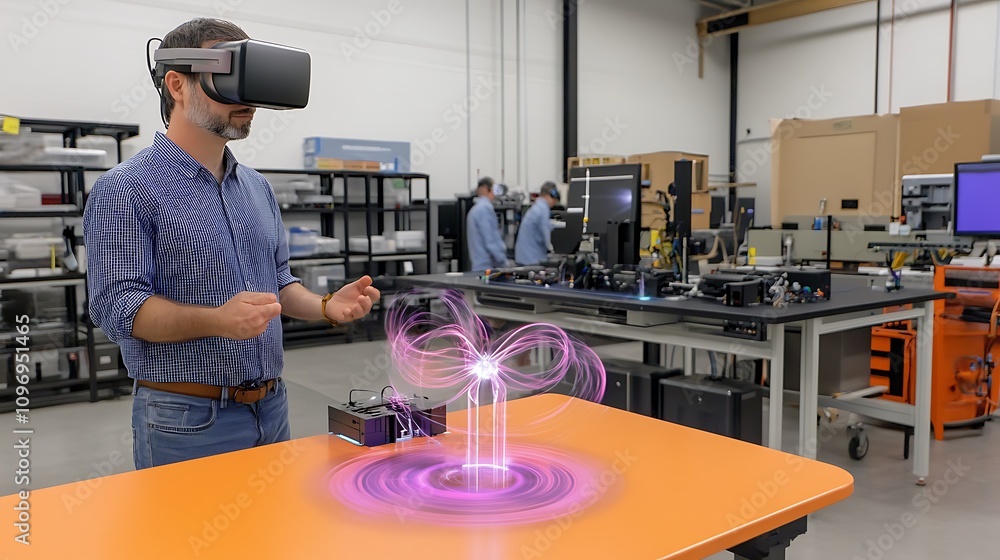 Poster a high-tech physics facility with augmented reality for visualizing the effects of quantum mechanics