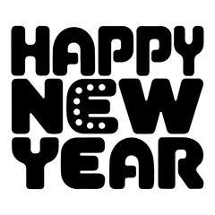 Happy new year lettering graphic design vector.