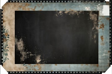 Aged Analog Film Backdrop Frame with Rustic Distressed Vignette and Nostalgic Elements