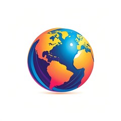 Abstract colored globe logo template for branding and design
 isolated on white background , no text