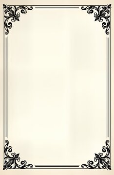 Blank funeral flyer mockup Beige background Black ornate frame design template Customizable text area Classic funeral announcement design Graphic design resource Memorial card template Printable