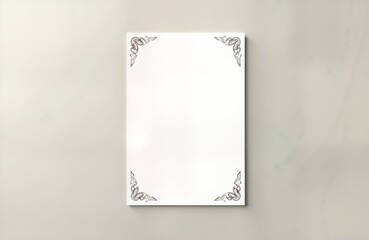 Blank funeral flyer mockup. Subtle dove corner illustrations. Muted gradient background. Simple design. Perfect memorial template. Print ready. Customizable. Suitable for printing. Funeral