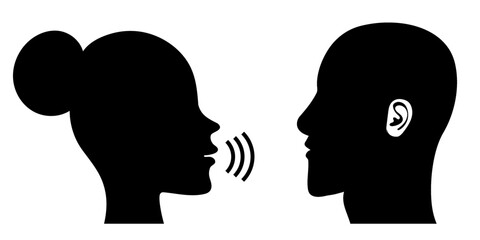 Human speaking loudly icon communication
