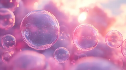 Pink Bubbles Abstract Background