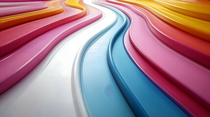 Abstract 3D Colorful Waves Background
