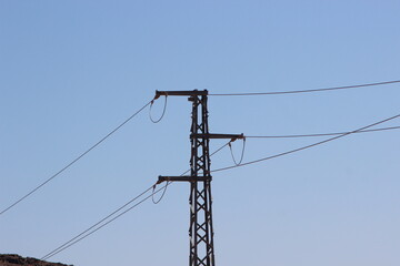 Power Electric Pole with Wires