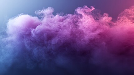 Colorful Smoke Swirls Create an Abstract Background in Shades of Purple and Blue at a Low Light Environment