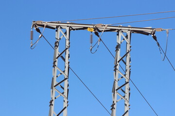 Power Electric Pole with Wires