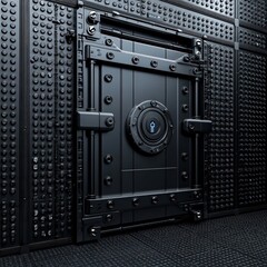 Futuristic Vault Door Unveils Data Privacy Standards Encrypted Security Virtual Space High-tech Environment Conceptual Design