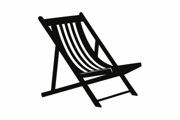 Beach chair, Beach chair silhouette vector, Chair icon vector