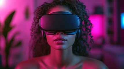 Fototapeta premium Exploring Future Realities Through Virtual Technology Portraits