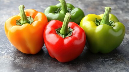 A colorful arrangement of bell peppers showcasing vibrant colors and fresh produce.