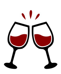 Wine clip art design on plain white transparent isolated background for card, shirt, hoodie, sweatshirt, apparel, tag, mug, icon, poster or badge