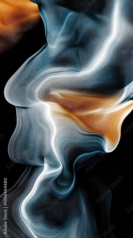 Aufkleber an enchanting display of flowing waves and smooth gradients forms a textured background filled with 