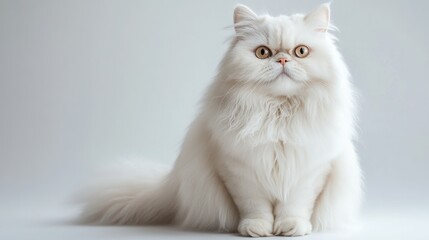 Majestic White Persian Cat Portrait