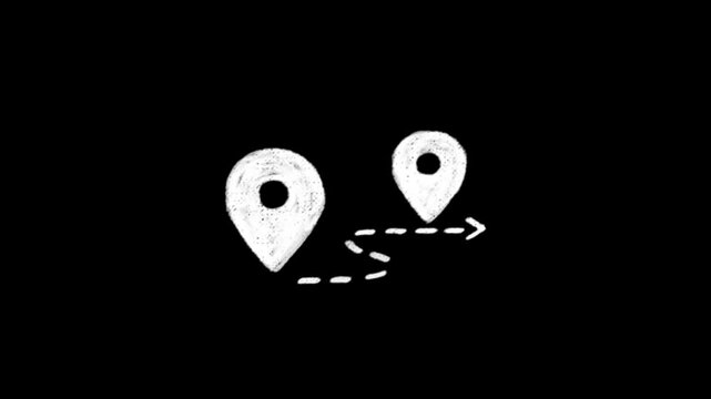 Traveling cartoon doodle hand drawing motion graphics clip template with colorful lights animation. HD resolution with hyper realistic 4K black Background.