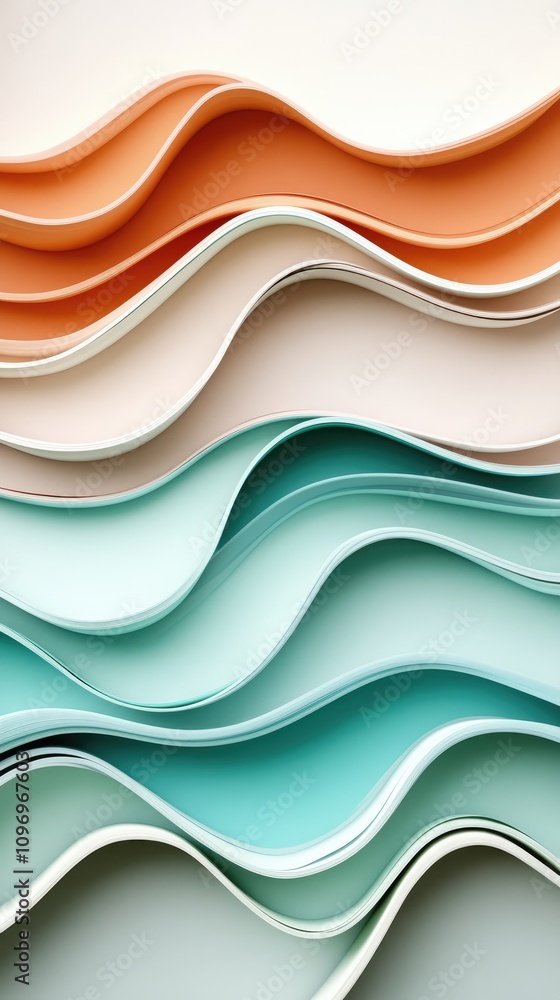 Aufkleber a mesmerizing blend of smooth gradients and flowing patterns showcases vibrant waves in an abstract 