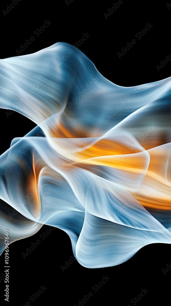 Poster flowing waves in vibrant hues and smooth gradients form a captivating abstract background that enhan