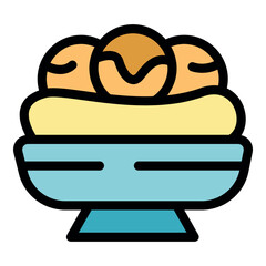 Savory takoyaki balls seasoned with sauce, served on a bed of mashed potatoes in a bowl, creating a unique culinary experience