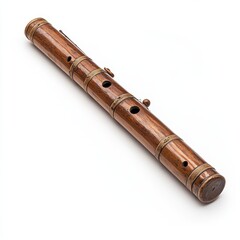 Naklejka premium Wooden clarinet with intricate details and polished finish