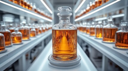 Amber Liquid in Glass Bottles: A Scientific Experiment