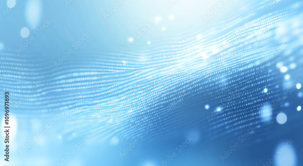 Aufkleber Digital wave pattern with blue hues creating a serene and modern atmosphere in a graphic design setting
