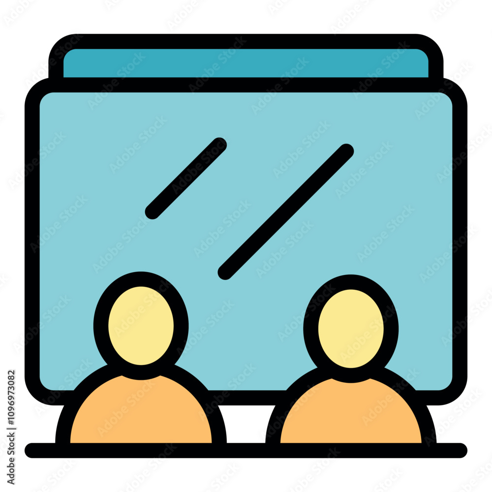 Poster office workers using an interactive whiteboard during a collaborative project meeting