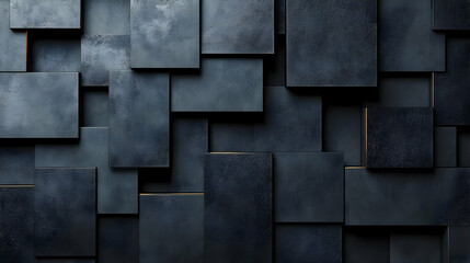 Dark Blue 3D Square Background Illustration