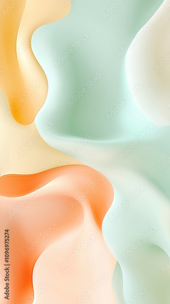 Poster a mesmerizing blend of flowing waves and soft gradients showcases a dynamic abstract background. its