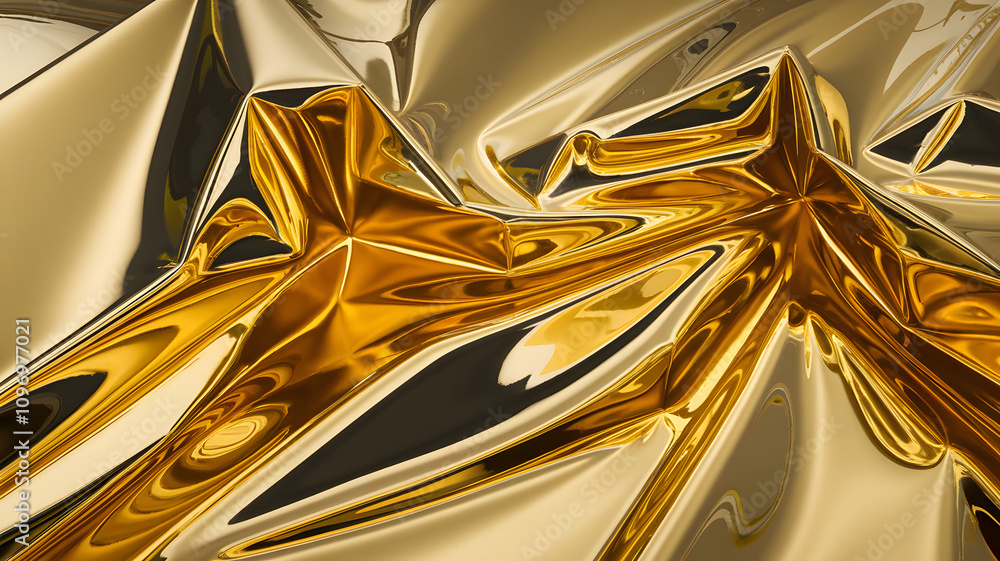 Poster shimmering gold metallic texture creating an abstract and eye-catching design with reflective surfac