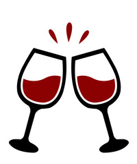 Wine clip art design on plain white transparent isolated background for card, shirt, hoodie, sweatshirt, apparel, tag, mug, icon, poster or badge