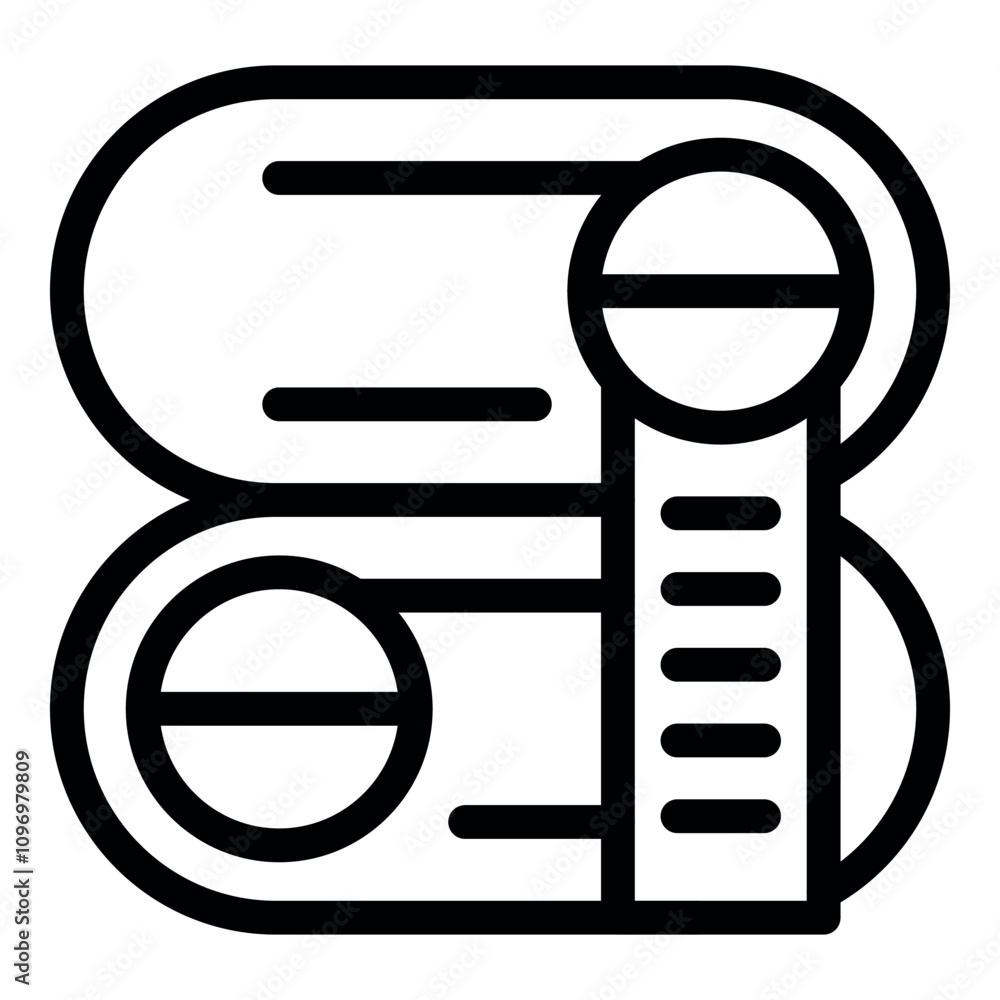 Poster server rack icon representing data storage, processing, and network infrastructure in a data center 
